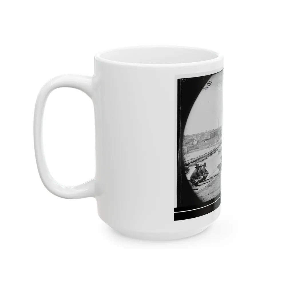 Petersburg, Va. Pontoon Bridges Across The Appomattox River (U.S. Civil War) White Coffee Mug-Go Mug Yourself