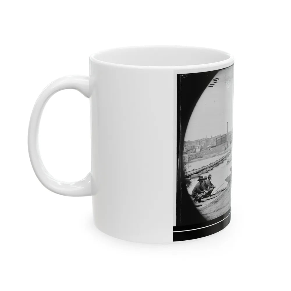 Petersburg, Va. Pontoon Bridges Across The Appomattox River (U.S. Civil War) White Coffee Mug-Go Mug Yourself