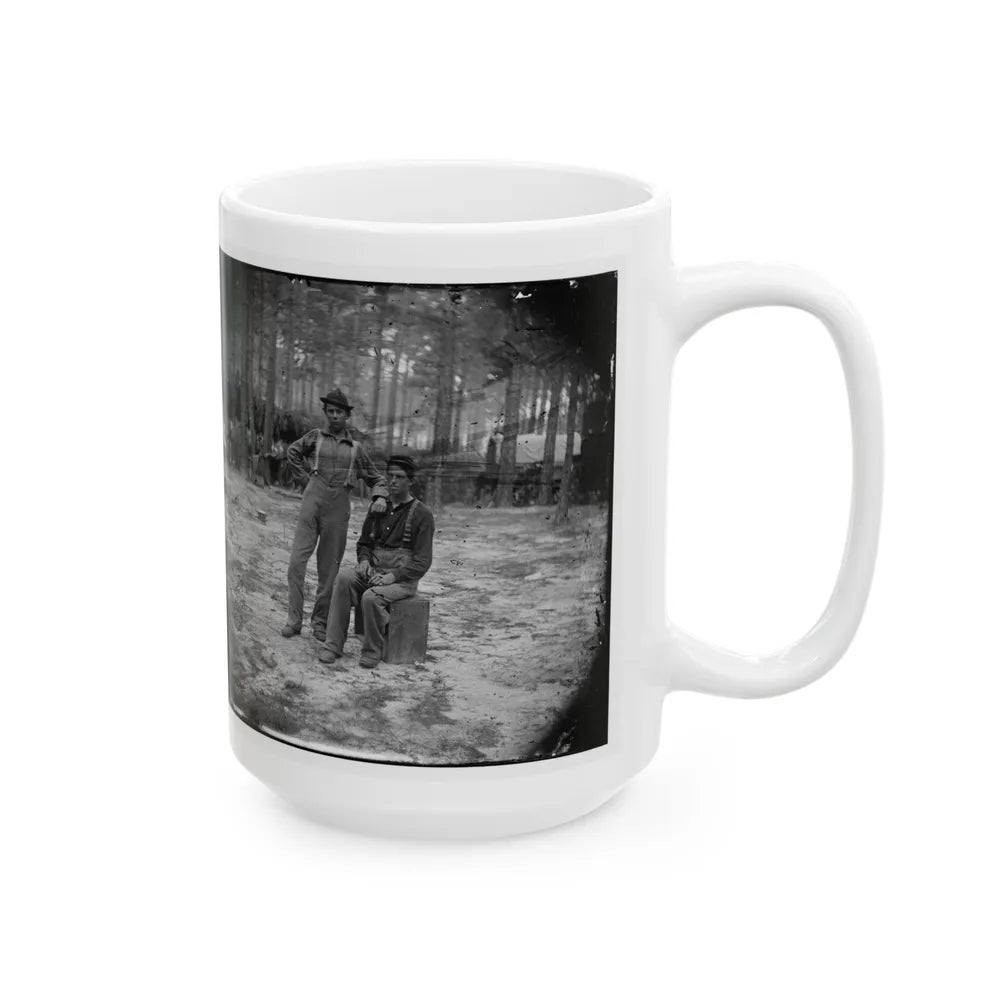 Petersburg, Va. Two Youthful Military Telegraph Operators At Headquarters (U.S. Civil War) White Coffee Mug-Go Mug Yourself