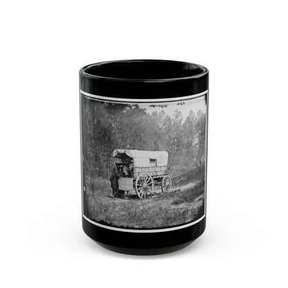 Petersburg, Va. U.S. Military Telegraph Battery Wagon, Army Of The Potomac Headquarters (U.S. Civil War) Black Coffee Mug-15oz-Go Mug Yourself