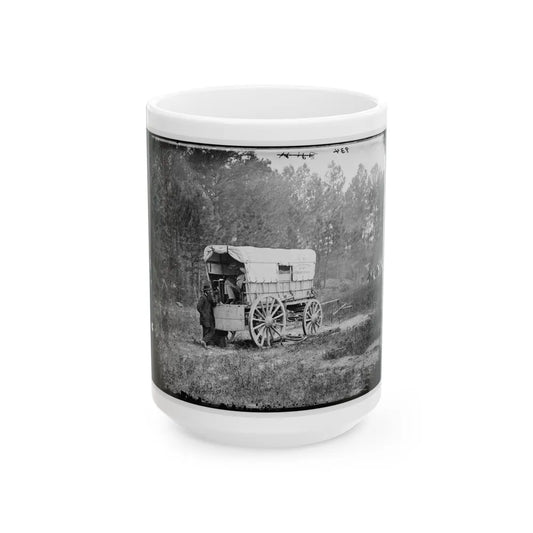 Petersburg, Va. U.S. Military Telegraph Battery Wagon, Army Of The Potomac Headquarters (U.S. Civil War) White Coffee Mug-15oz-Go Mug Yourself