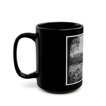 Petersburg, Va., Vicinity. Johnson's Mill On The Appomattox Near Campbell's Bridge; Soldiers Standing On Rocks In The Stream (U.S. Civil War) Black Coffee Mug-Go Mug Yourself