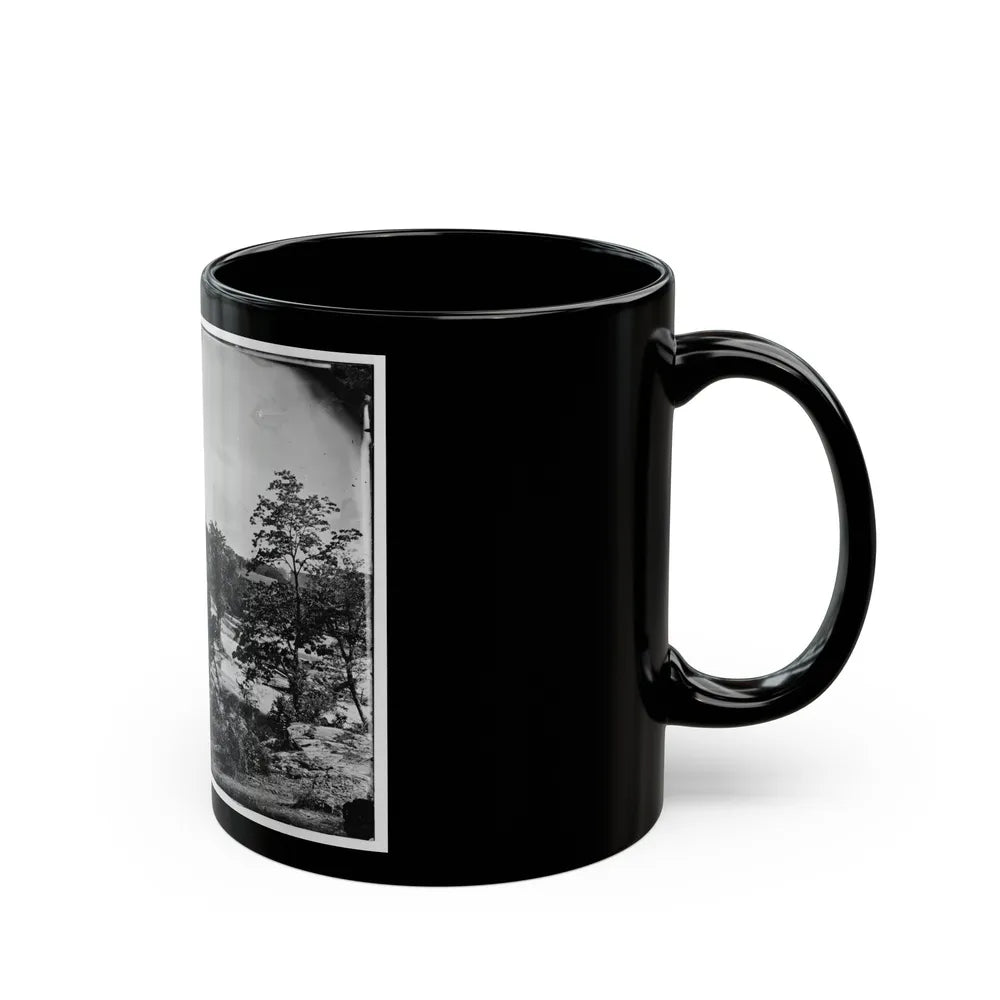 Petersburg, Va., Vicinity. Johnson's Mill On The Appomattox Near Campbell's Bridge; Soldiers Standing On Rocks In The Stream (U.S. Civil War) Black Coffee Mug-Go Mug Yourself