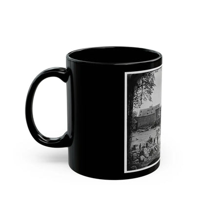 Petersburg, Va., Vicinity. Johnson's Mill On The Appomattox Near Campbell's Bridge; Soldiers Standing On Rocks In The Stream (U.S. Civil War) Black Coffee Mug-Go Mug Yourself