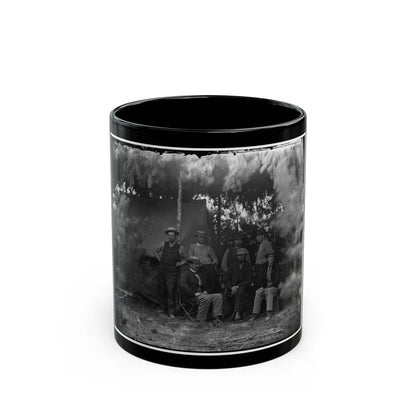 Petersburg, Va., Vicinity. Maj. Thomas T. Eckert (Seated, Left) And Others Of U.S. Military Telegraph Corps (U.S. Civil War) Black Coffee Mug-11oz-Go Mug Yourself