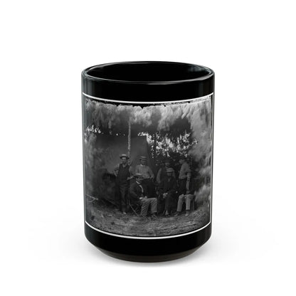 Petersburg, Va., Vicinity. Maj. Thomas T. Eckert (Seated, Left) And Others Of U.S. Military Telegraph Corps (U.S. Civil War) Black Coffee Mug-15oz-Go Mug Yourself
