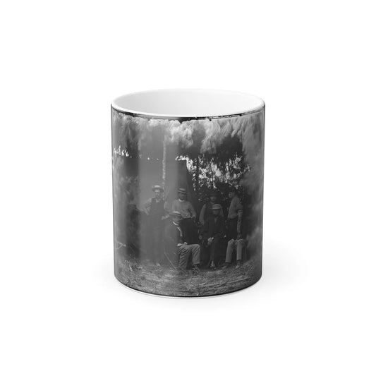 Petersburg, Va., Vicinity. Maj. Thomas T. Eckert (Seated, Left) and Others of U.S. Military Telegraph Corps (U.S. Civil War) Color Changing Coffee Mug 11oz-11oz-Go Mug Yourself