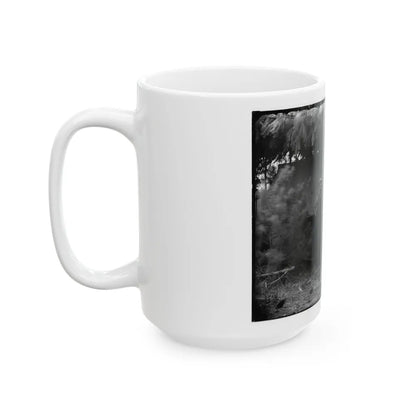Petersburg, Va., Vicinity. Maj. Thomas T. Eckert (Seated, Left) And Others Of U.S. Military Telegraph Corps (U.S. Civil War) White Coffee Mug-Go Mug Yourself