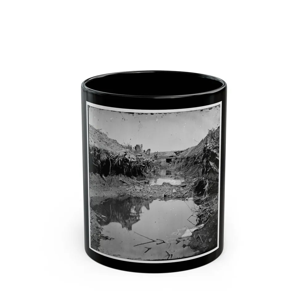 Petersburg, Va. Water-Filled Ditch On West Side Of Fort Sedgwick (U.S. Civil War) Black Coffee Mug-11oz-Go Mug Yourself