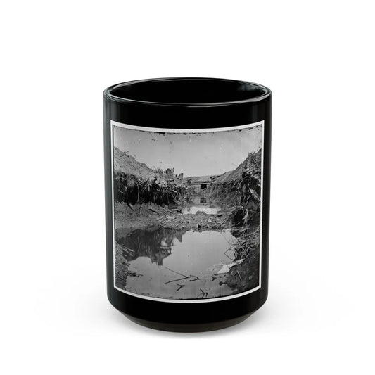 Petersburg, Va. Water-Filled Ditch On West Side Of Fort Sedgwick (U.S. Civil War) Black Coffee Mug-15oz-Go Mug Yourself