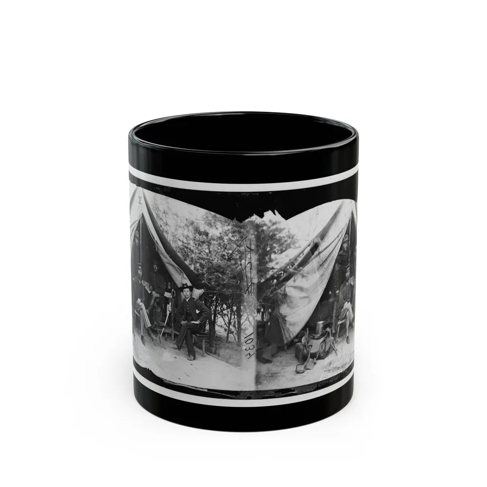 Petersburg, Virginia . Officer And Men Of Company E, 1st New York Engineers (U.S. Civil War) Black Coffee Mug-11oz-Go Mug Yourself