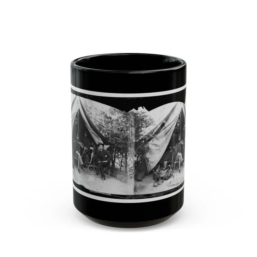 Petersburg, Virginia . Officer And Men Of Company E, 1st New York Engineers (U.S. Civil War) Black Coffee Mug-15oz-Go Mug Yourself