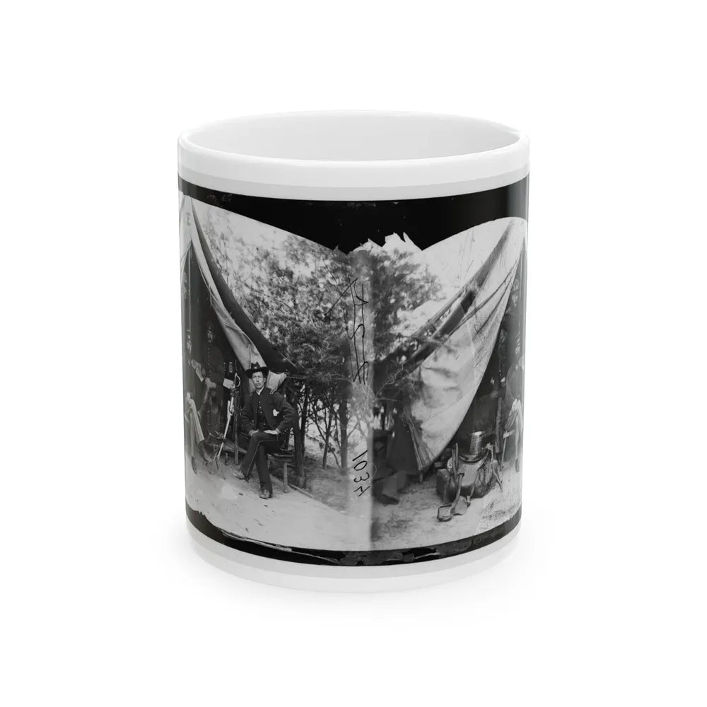 Petersburg, Virginia . Officer And Men Of Company E, 1st New York Engineers (U.S. Civil War) White Coffee Mug-11oz-Go Mug Yourself