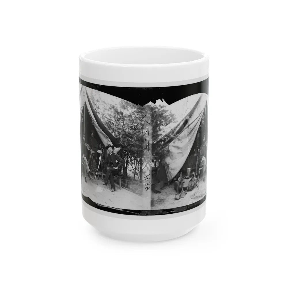 Petersburg, Virginia . Officer And Men Of Company E, 1st New York Engineers (U.S. Civil War) White Coffee Mug-15oz-Go Mug Yourself