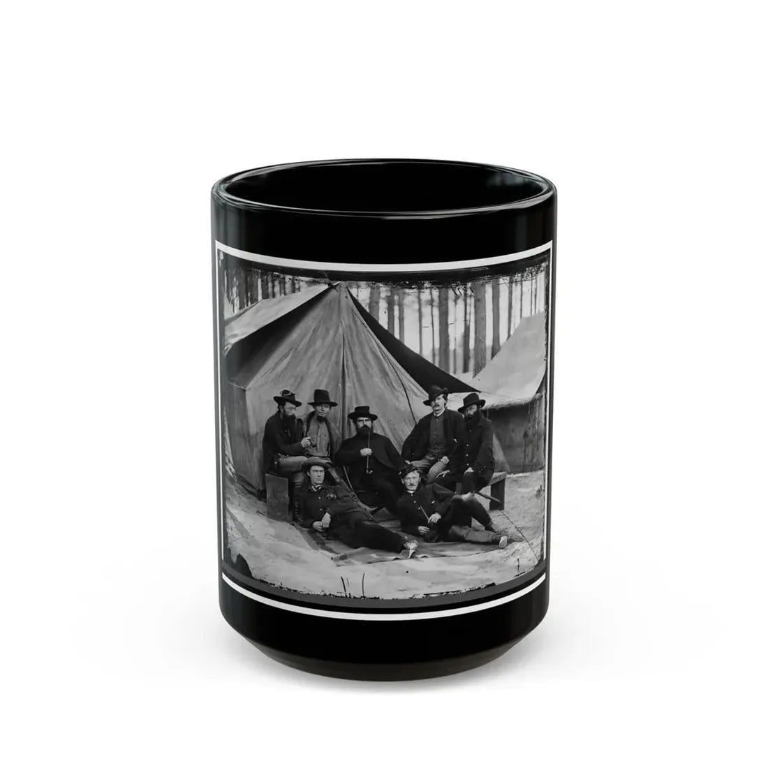 Petersburg, Virginia. Engineers At H.Q., Army Of The Potomac (U.S. Civil War) Black Coffee Mug 15oz - Go Mug Yourself