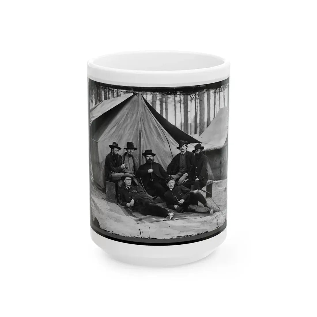 Petersburg, Virginia. Engineers At H.Q., Army Of The Potomac (U.S. Civil War) White Coffee Mug 15oz - Go Mug Yourself