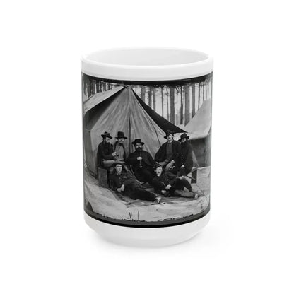 Petersburg, Virginia. Engineers At H.Q., Army Of The Potomac (U.S. Civil War) White Coffee Mug 15oz - Go Mug Yourself
