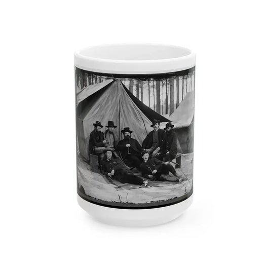 Petersburg, Virginia. Engineers At H.Q., Army Of The Potomac (U.S. Civil War) White Coffee Mug 15oz - Go Mug Yourself