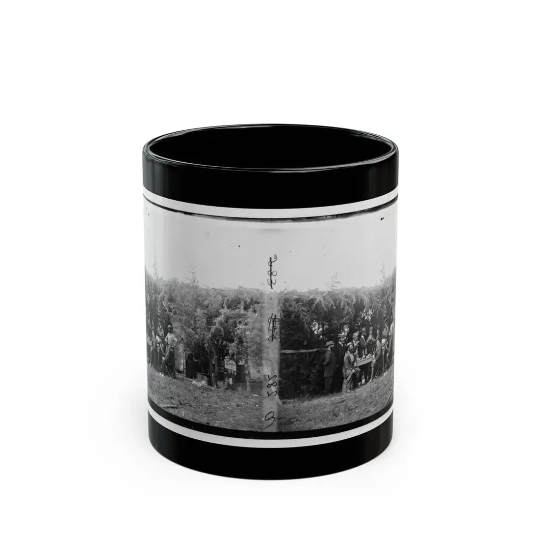 Petersburg, Virginia. Group At Telegraphic Corps Quarters. Headquarters, Army Of The Potomac (U.S. Civil War) Black Coffee Mug 11oz - Go Mug Yourself