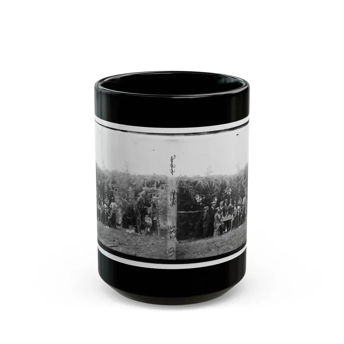 Petersburg, Virginia. Group At Telegraphic Corps Quarters. Headquarters, Army Of The Potomac (U.S. Civil War) Black Coffee Mug 15oz - Go Mug Yourself