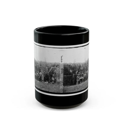 Petersburg, Virginia. Group At Telegraphic Corps Quarters. Headquarters, Army Of The Potomac (U.S. Civil War) Black Coffee Mug 15oz - Go Mug Yourself