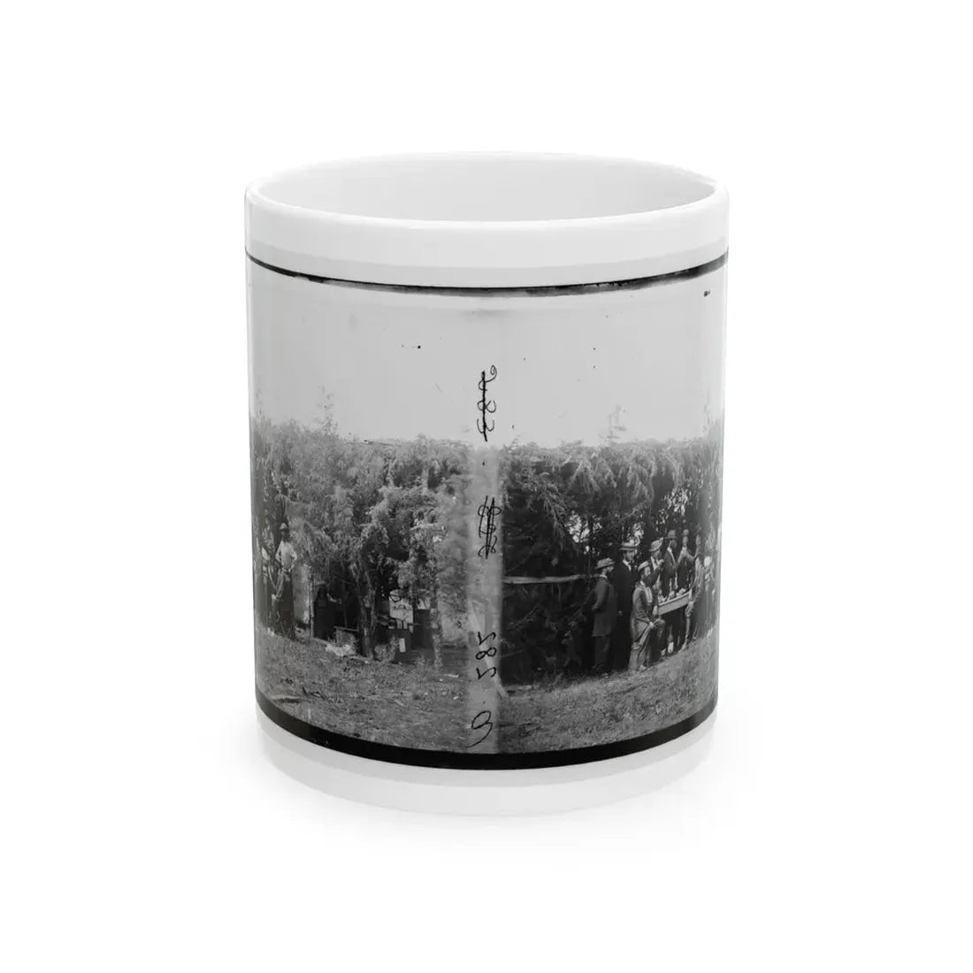 Petersburg, Virginia. Group At Telegraphic Corps Quarters. Headquarters, Army Of The Potomac (U.S. Civil War) White Coffee Mug 11oz - Go Mug Yourself