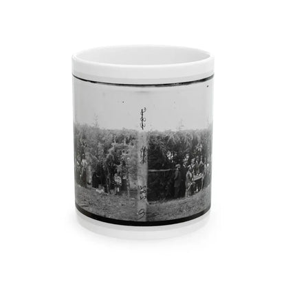 Petersburg, Virginia. Group At Telegraphic Corps Quarters. Headquarters, Army Of The Potomac (U.S. Civil War) White Coffee Mug 11oz - Go Mug Yourself