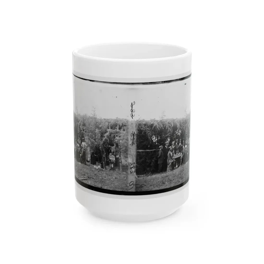 Petersburg, Virginia. Group At Telegraphic Corps Quarters. Headquarters, Army Of The Potomac (U.S. Civil War) White Coffee Mug 15oz - Go Mug Yourself