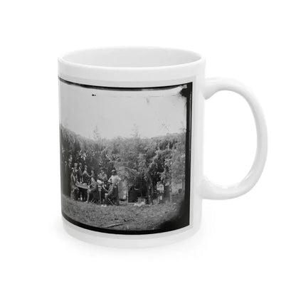 Petersburg, Virginia. Group At Telegraphic Corps Quarters. Headquarters, Army Of The Potomac (U.S. Civil War) White Coffee Mug - Go Mug Yourself