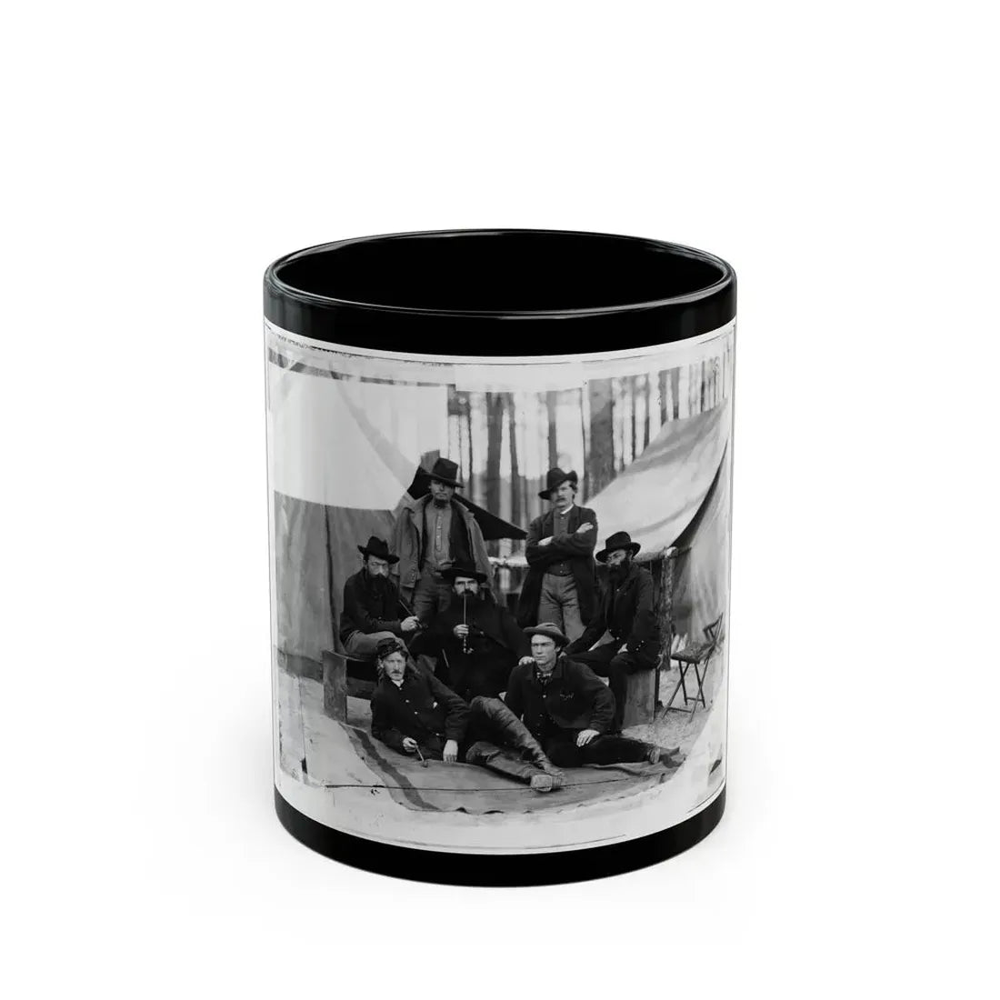 Petersburg, Virginia. Group Of Engineers And Draughtsmen, Headquarters, Army Of The Potomac (U.S. Civil War) Black Coffee Mug 11oz - Go Mug Yourself