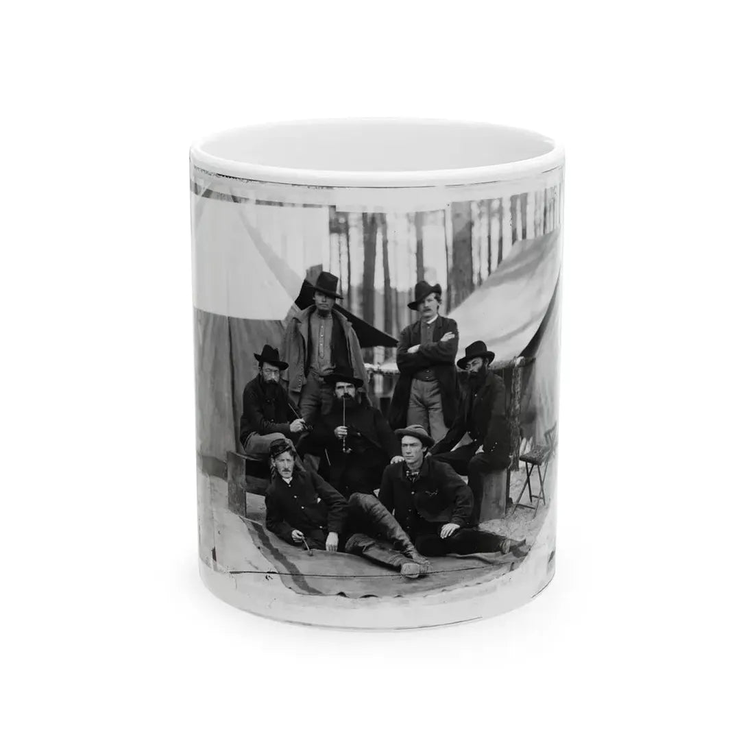 Petersburg, Virginia. Group Of Engineers And Draughtsmen, Headquarters, Army Of The Potomac (U.S. Civil War) White Coffee Mug 11oz - Go Mug Yourself