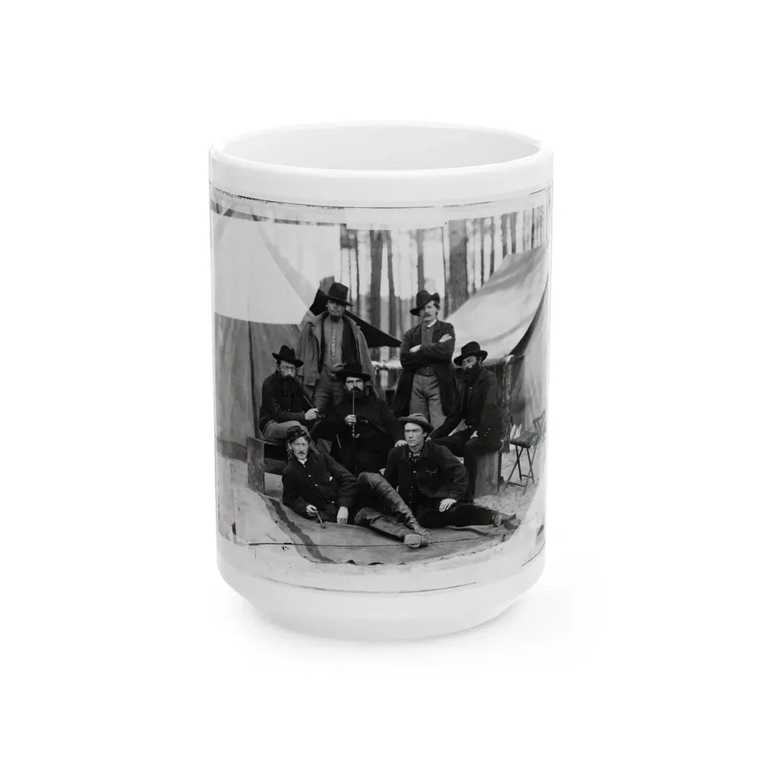 Petersburg, Virginia. Group Of Engineers And Draughtsmen, Headquarters, Army Of The Potomac (U.S. Civil War) White Coffee Mug 15oz - Go Mug Yourself
