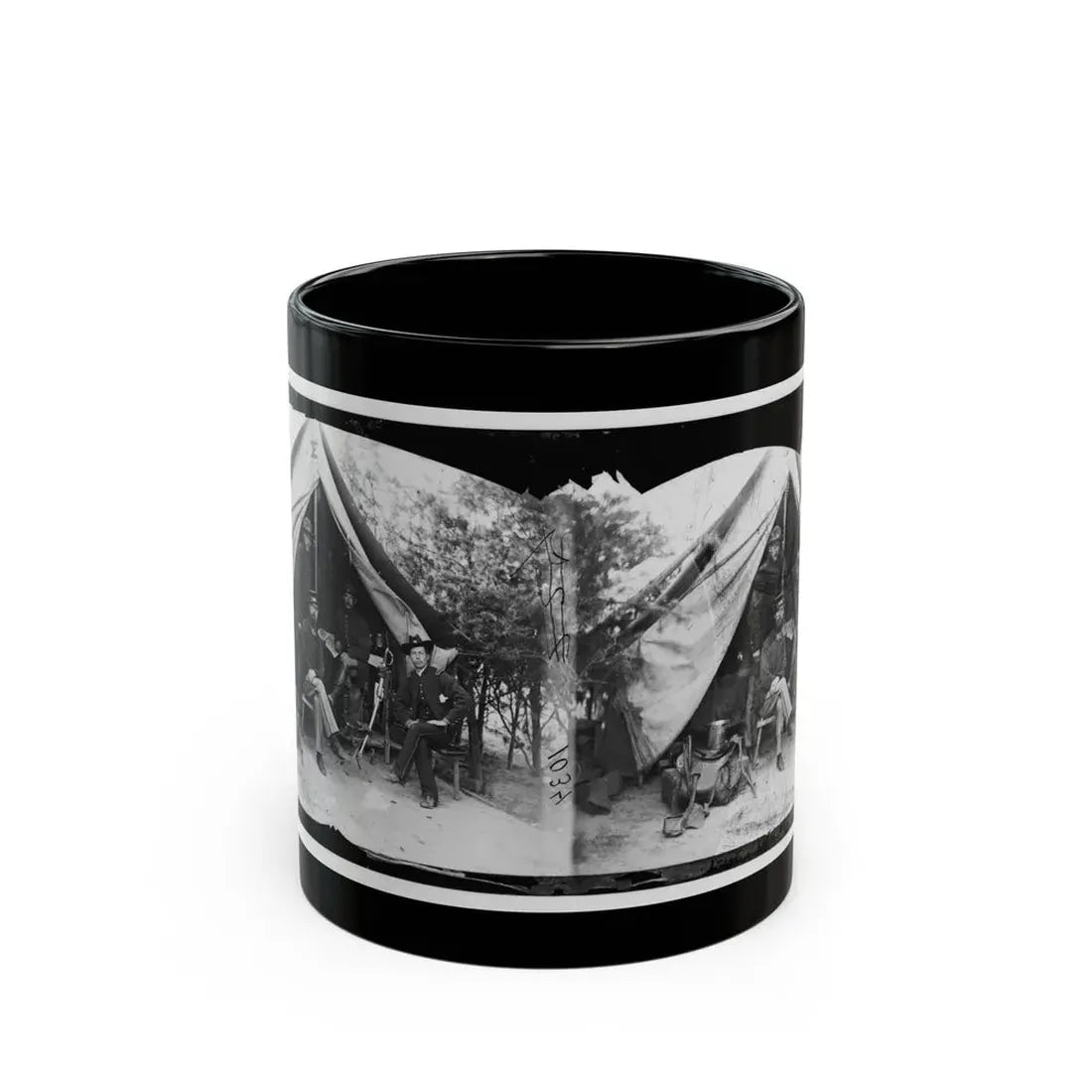 Petersburg, Virginia . Officer And Men Of Company E, 1st New York Engineers (U.S. Civil War) Black Coffee Mug 11oz - Go Mug Yourself