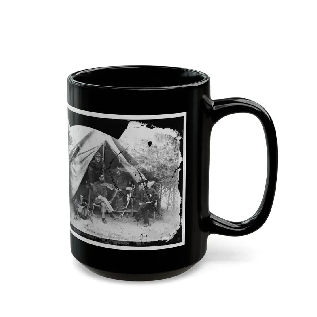 Petersburg, Virginia . Officer And Men Of Company E, 1st New York Engineers (U.S. Civil War) Black Coffee Mug - Go Mug Yourself