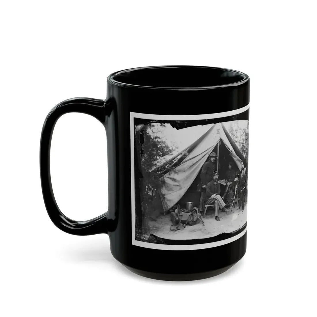 Petersburg, Virginia . Officer And Men Of Company E, 1st New York Engineers (U.S. Civil War) Black Coffee Mug - Go Mug Yourself