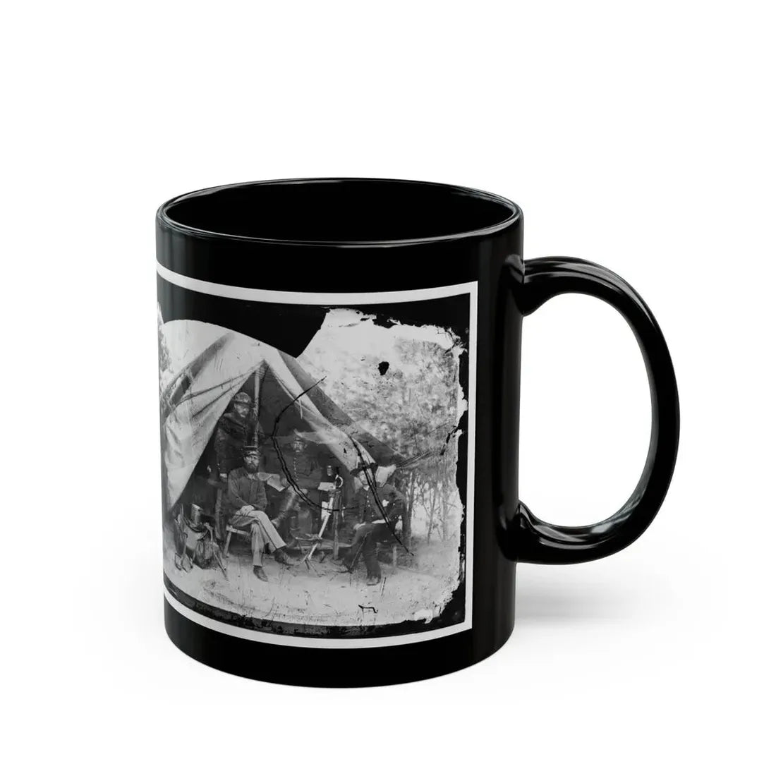 Petersburg, Virginia . Officer And Men Of Company E, 1st New York Engineers (U.S. Civil War) Black Coffee Mug - Go Mug Yourself
