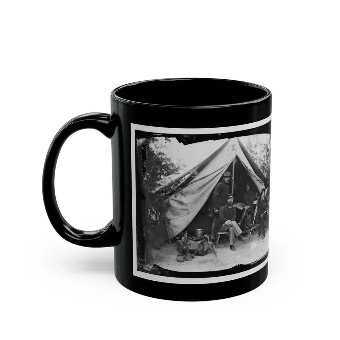 Petersburg, Virginia . Officer And Men Of Company E, 1st New York Engineers (U.S. Civil War) Black Coffee Mug - Go Mug Yourself