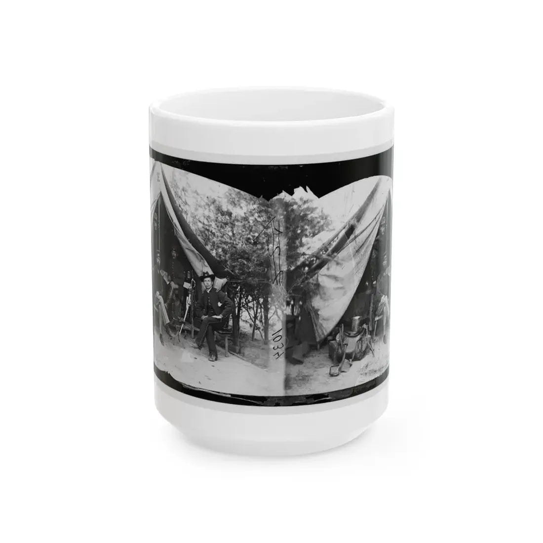 Petersburg, Virginia . Officer And Men Of Company E, 1st New York Engineers (U.S. Civil War) White Coffee Mug 15oz - Go Mug Yourself