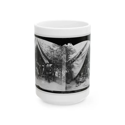 Petersburg, Virginia . Officer And Men Of Company E, 1st New York Engineers (U.S. Civil War) White Coffee Mug 15oz - Go Mug Yourself