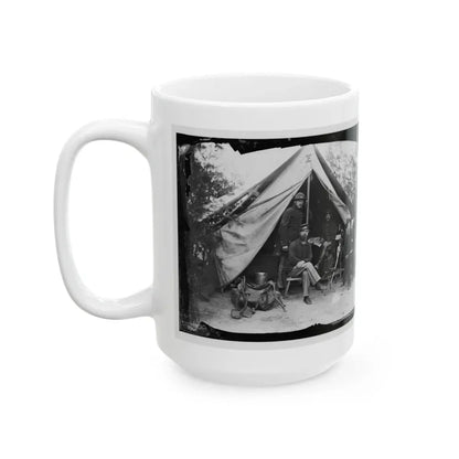 Petersburg, Virginia . Officer And Men Of Company E, 1st New York Engineers (U.S. Civil War) White Coffee Mug - Go Mug Yourself