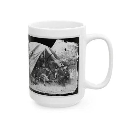 Petersburg, Virginia . Officer And Men Of Company E, 1st New York Engineers (U.S. Civil War) White Coffee Mug - Go Mug Yourself