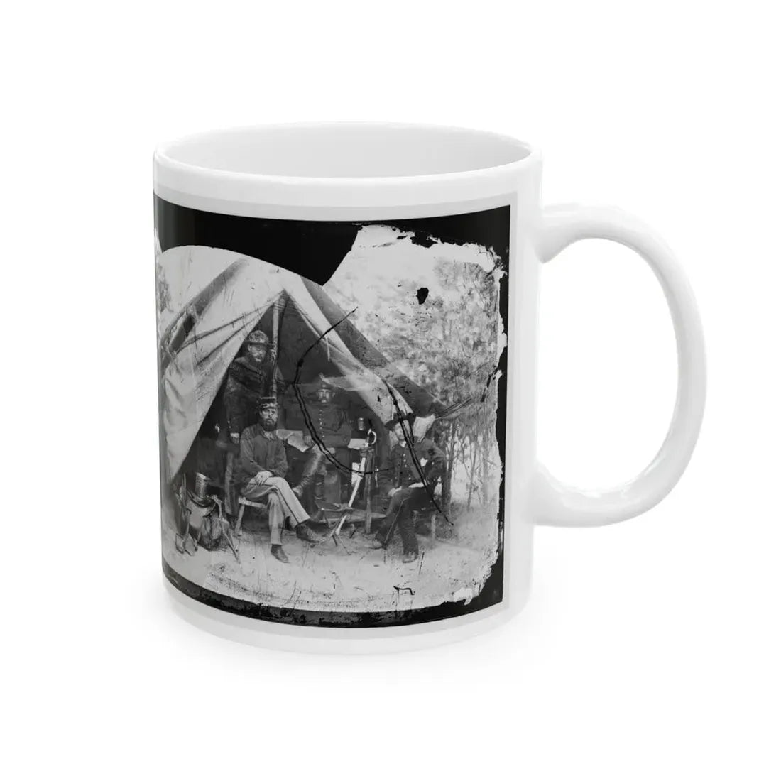Petersburg, Virginia . Officer And Men Of Company E, 1st New York Engineers (U.S. Civil War) White Coffee Mug - Go Mug Yourself