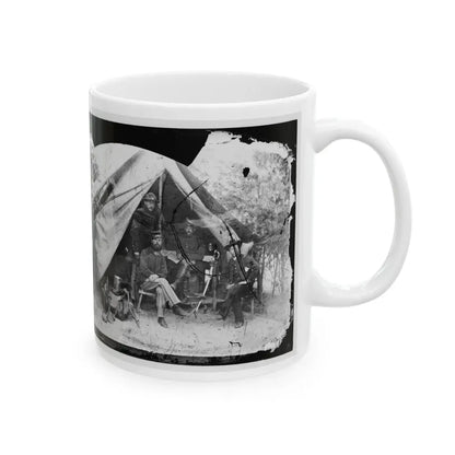Petersburg, Virginia . Officer And Men Of Company E, 1st New York Engineers (U.S. Civil War) White Coffee Mug - Go Mug Yourself