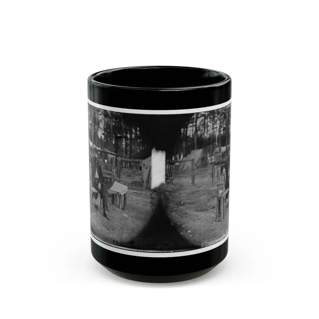 Petersburg, Virginia. Officer Seated 001 (U.S. Civil War) Black Coffee Mug 15oz - Go Mug Yourself