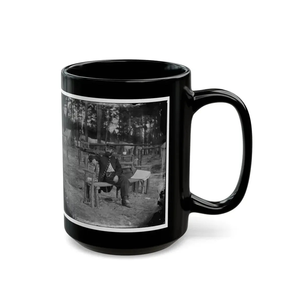 Petersburg, Virginia. Officer Seated 001 (U.S. Civil War) Black Coffee Mug - Go Mug Yourself