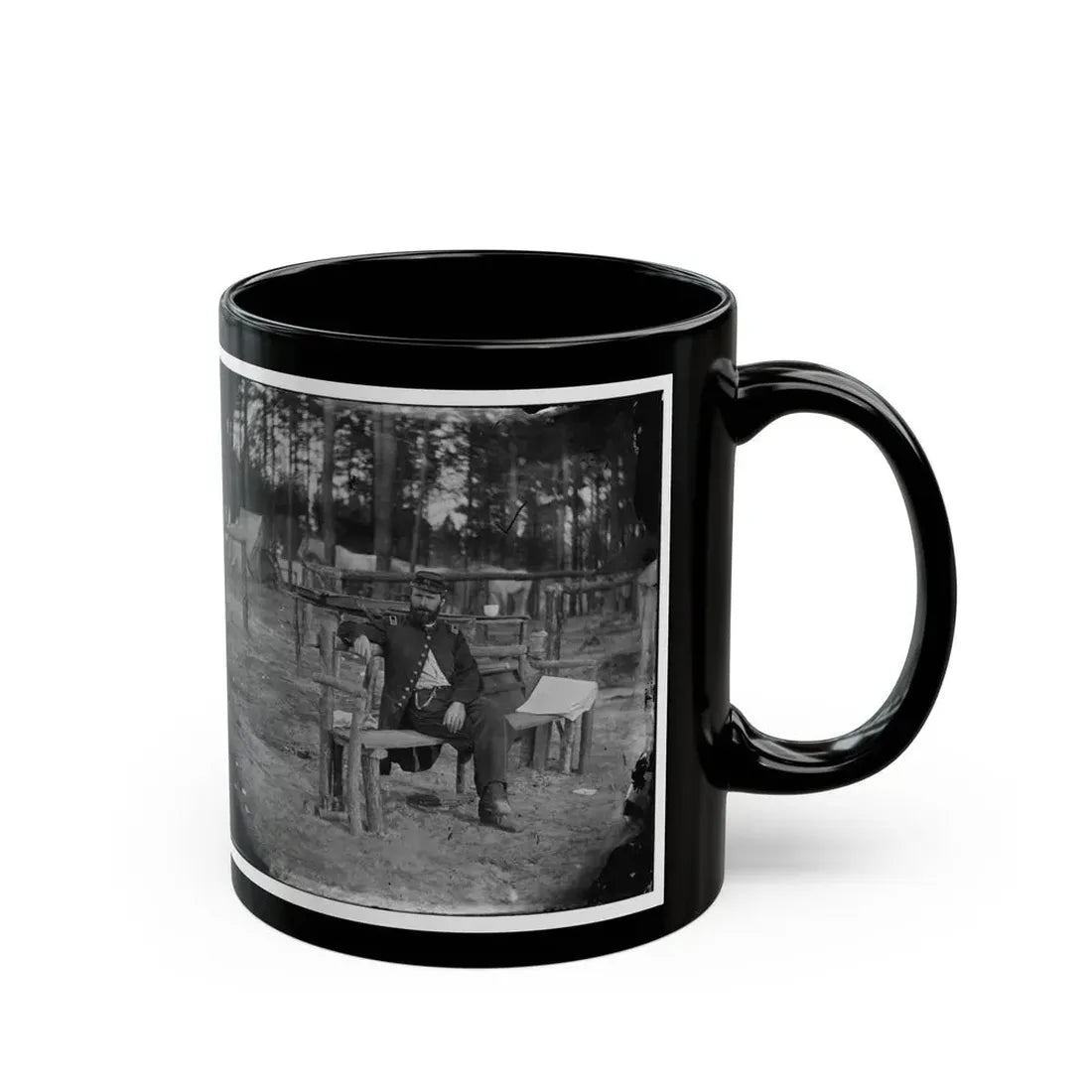 Petersburg, Virginia. Officer Seated 001 (U.S. Civil War) Black Coffee Mug - Go Mug Yourself