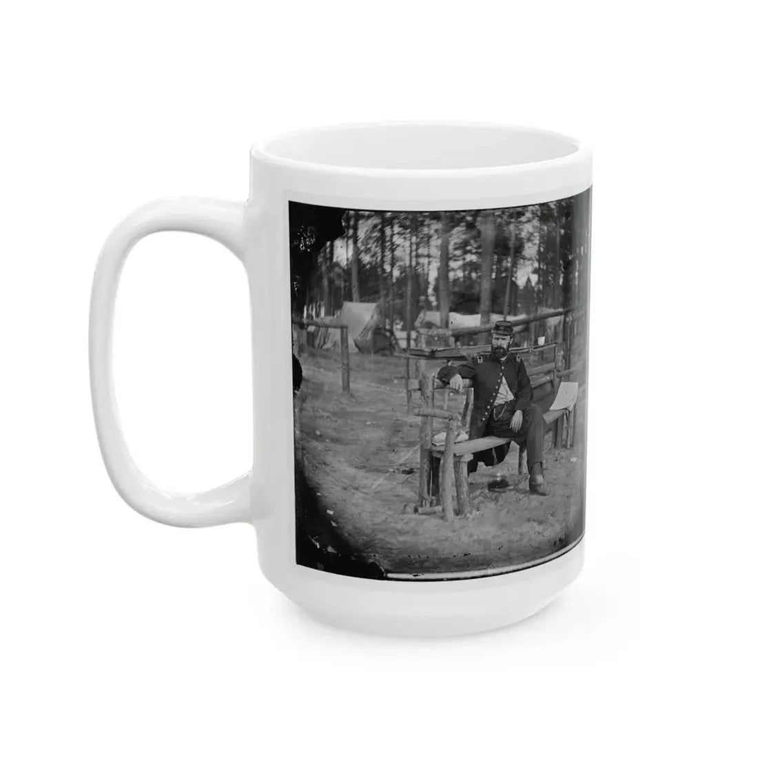Petersburg, Virginia. Officer Seated 001 (U.S. Civil War) White Coffee Mug - Go Mug Yourself