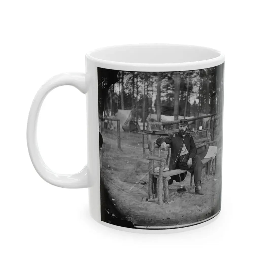 Petersburg, Virginia. Officer Seated 001 (U.S. Civil War) White Coffee Mug - Go Mug Yourself