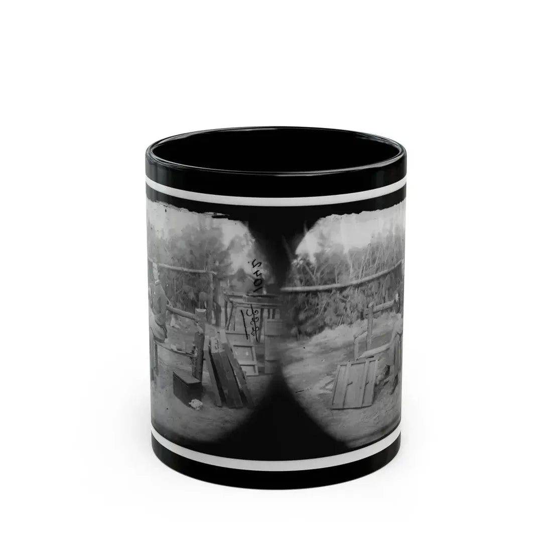 Petersburg, Virginia. Officer Seated (U.S. Civil War) Black Coffee Mug 11oz - Go Mug Yourself