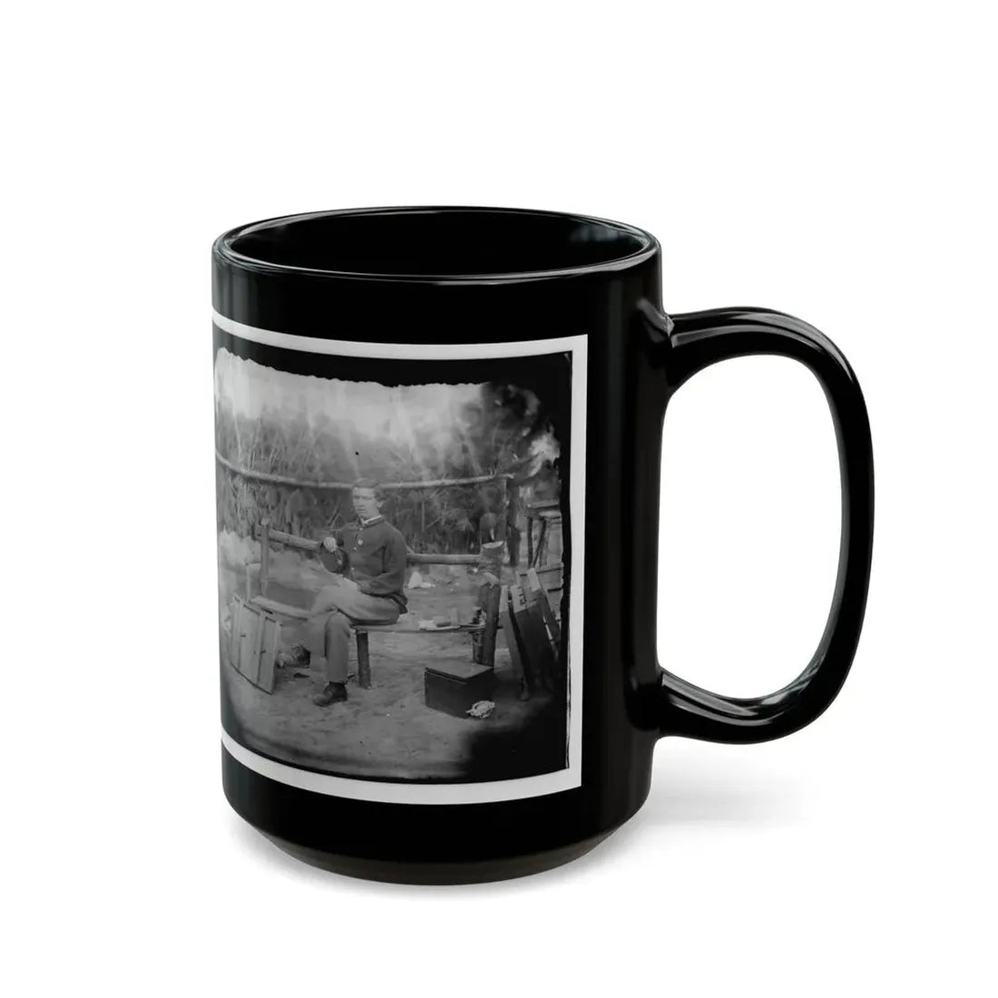 Petersburg, Virginia. Officer Seated (U.S. Civil War) Black Coffee Mug - Go Mug Yourself